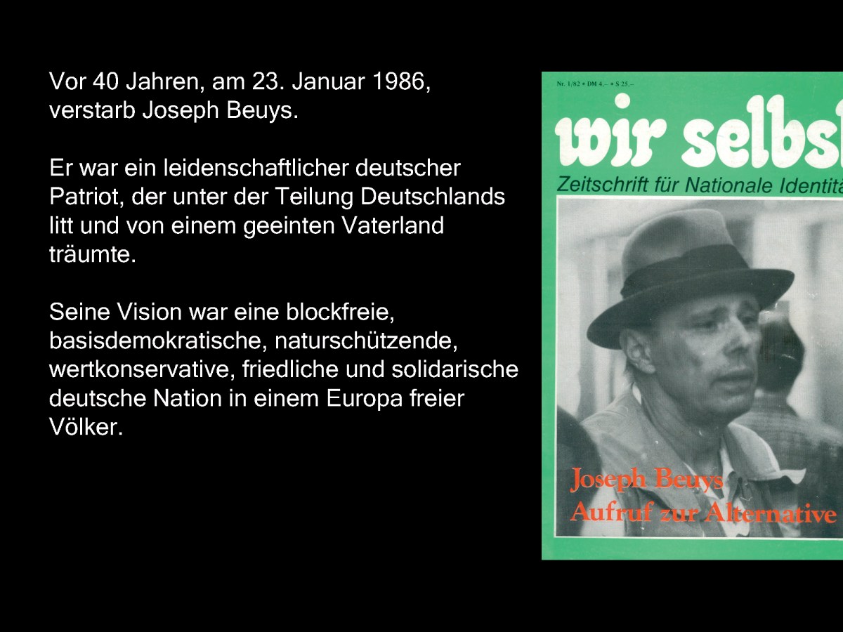 Vor 40 Jahren verstarb Joseph Beuys – Künstler, Ökologe, Basisdemokrat und leidenschaftlicher Patriot
